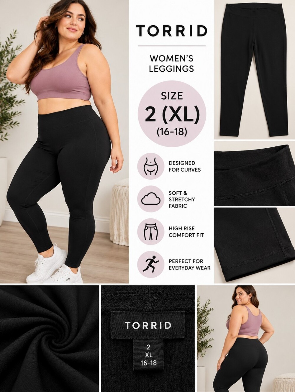 Torrid Women's size 2 (XL) black leggings #37